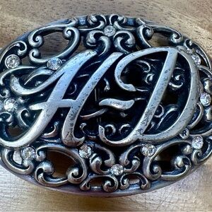Harley-Davidson Silver Belt Buckle with Crystal Accents